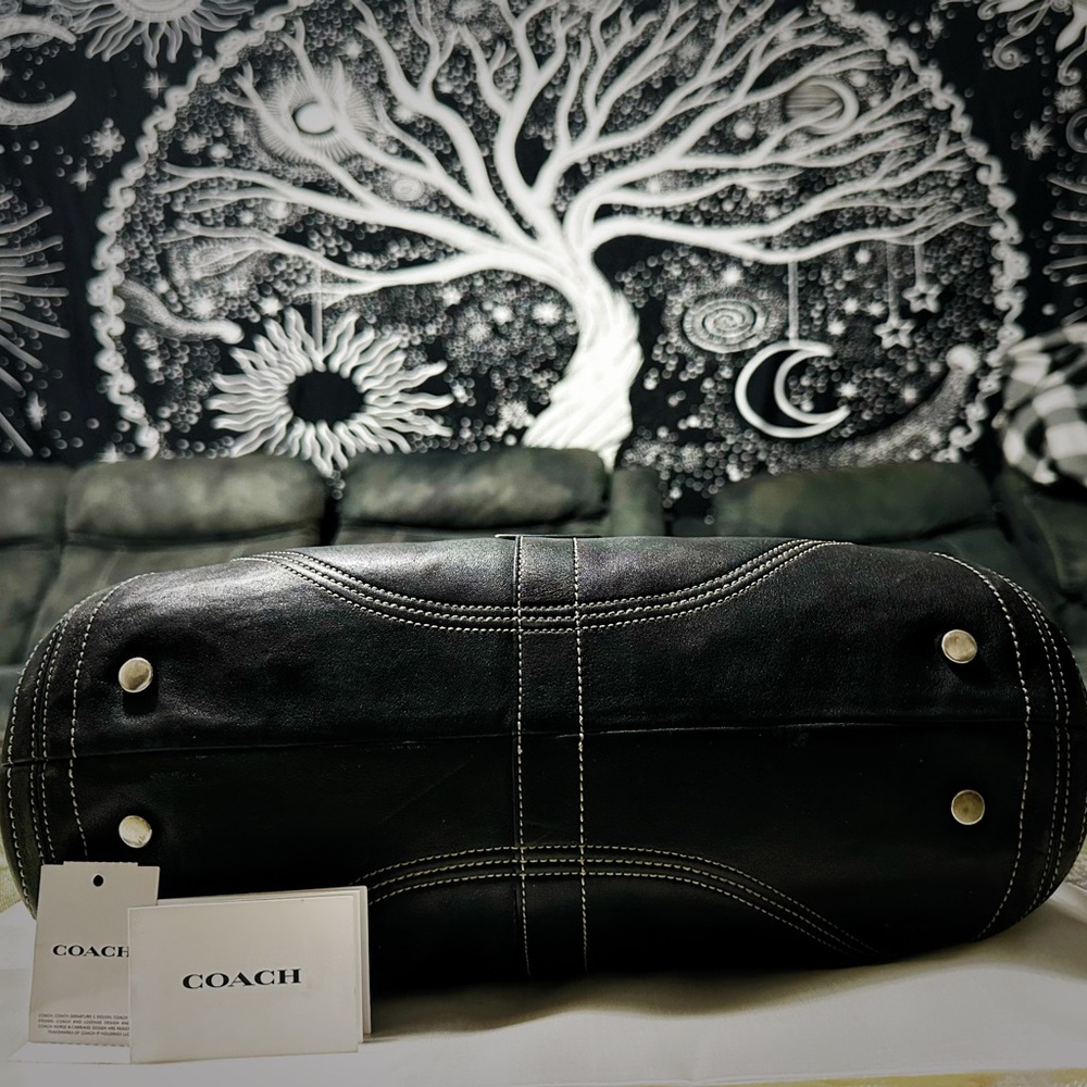 Vintage Y2K Coach tote bags Black Leather shoulder bag❌70% OFF SALE❌ make offer - Picture 16 of 17